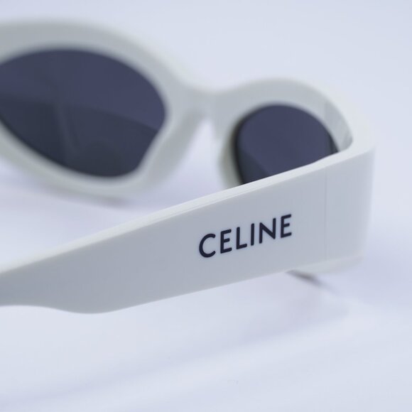 Celine CL40288I 25A MONOCHROMS Sunglasses Ivory Cat Eye Frame, Grey Lenses - Picture 6 of 10